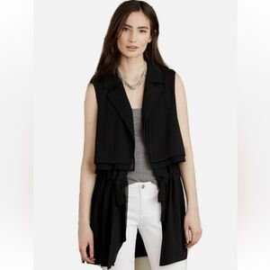 Anthropologie Cartonnier Black River Road Open Drape Vest Pockets